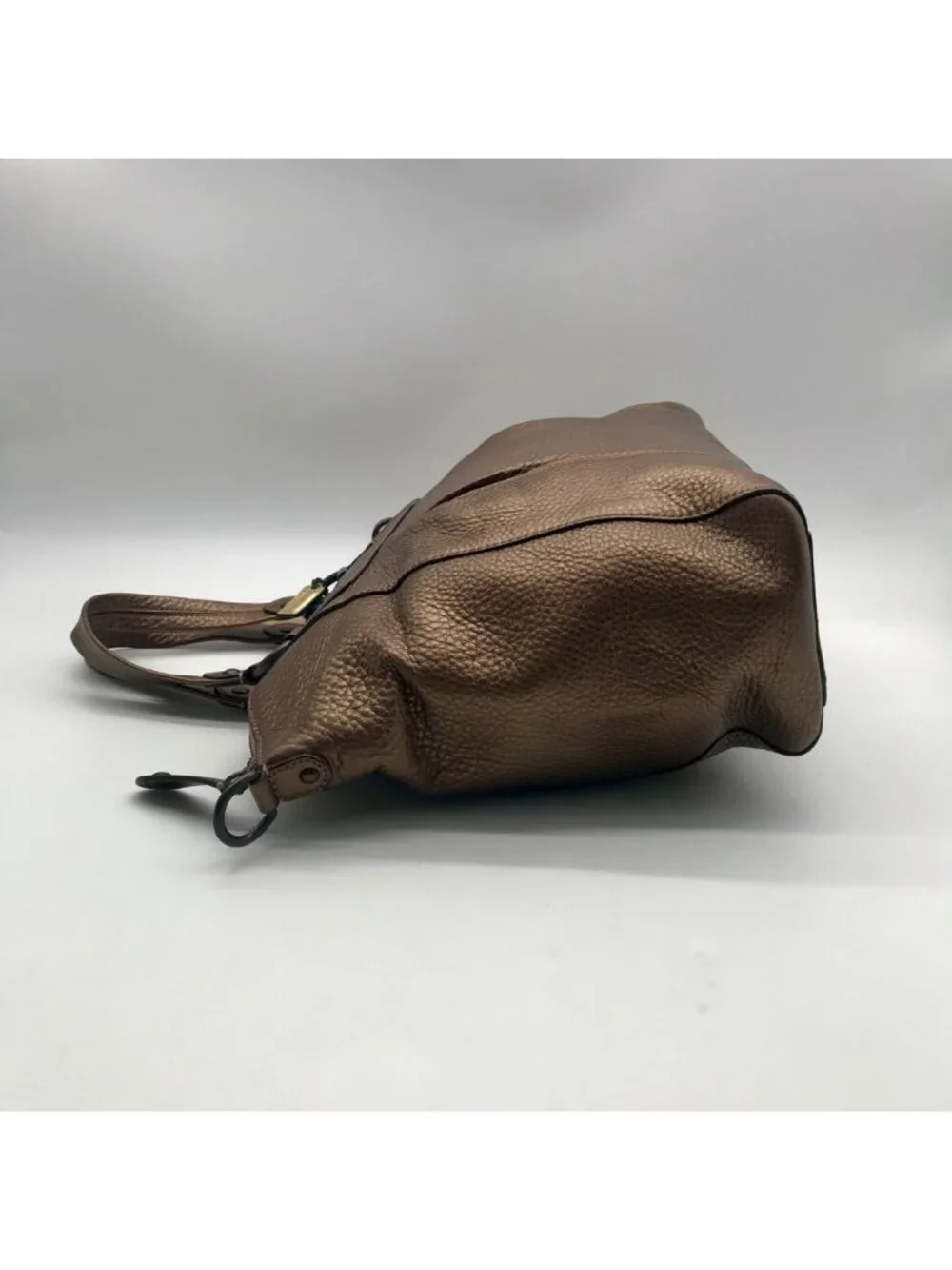 Coach Metallic Bronze Leather Claire Large Satchel